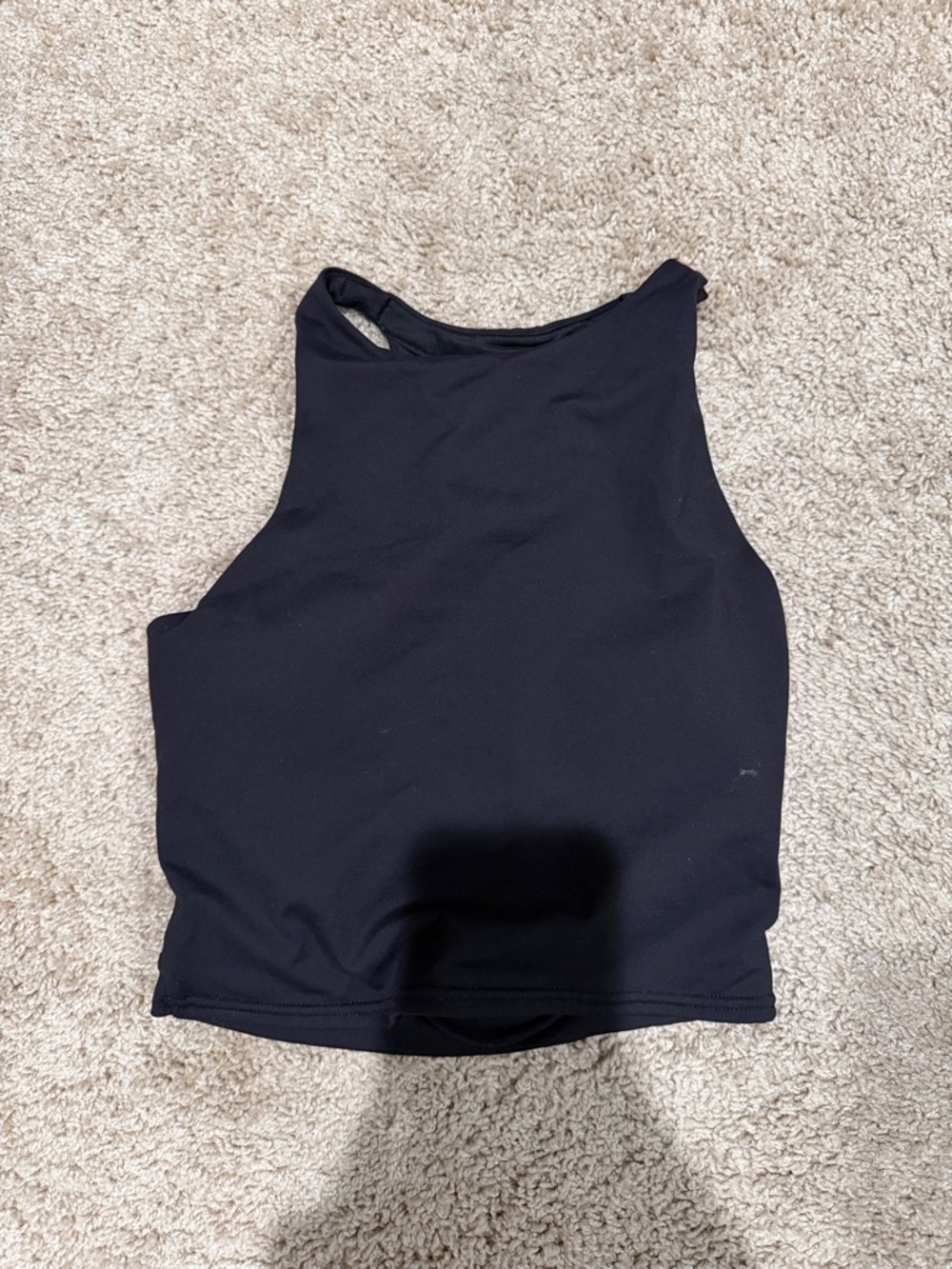 Alo Black High Neck Cropped Tank Sports Bra Top - Women
